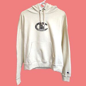 NEW Champion Cream Sweatshirt Hoodie Fleece Inside Gothic C Size S